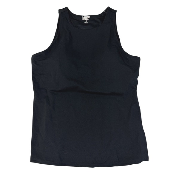 Lands' End Tops - Lands End Womens Black Tank Top Tencel Modal Size M High Neck Halter Neckline